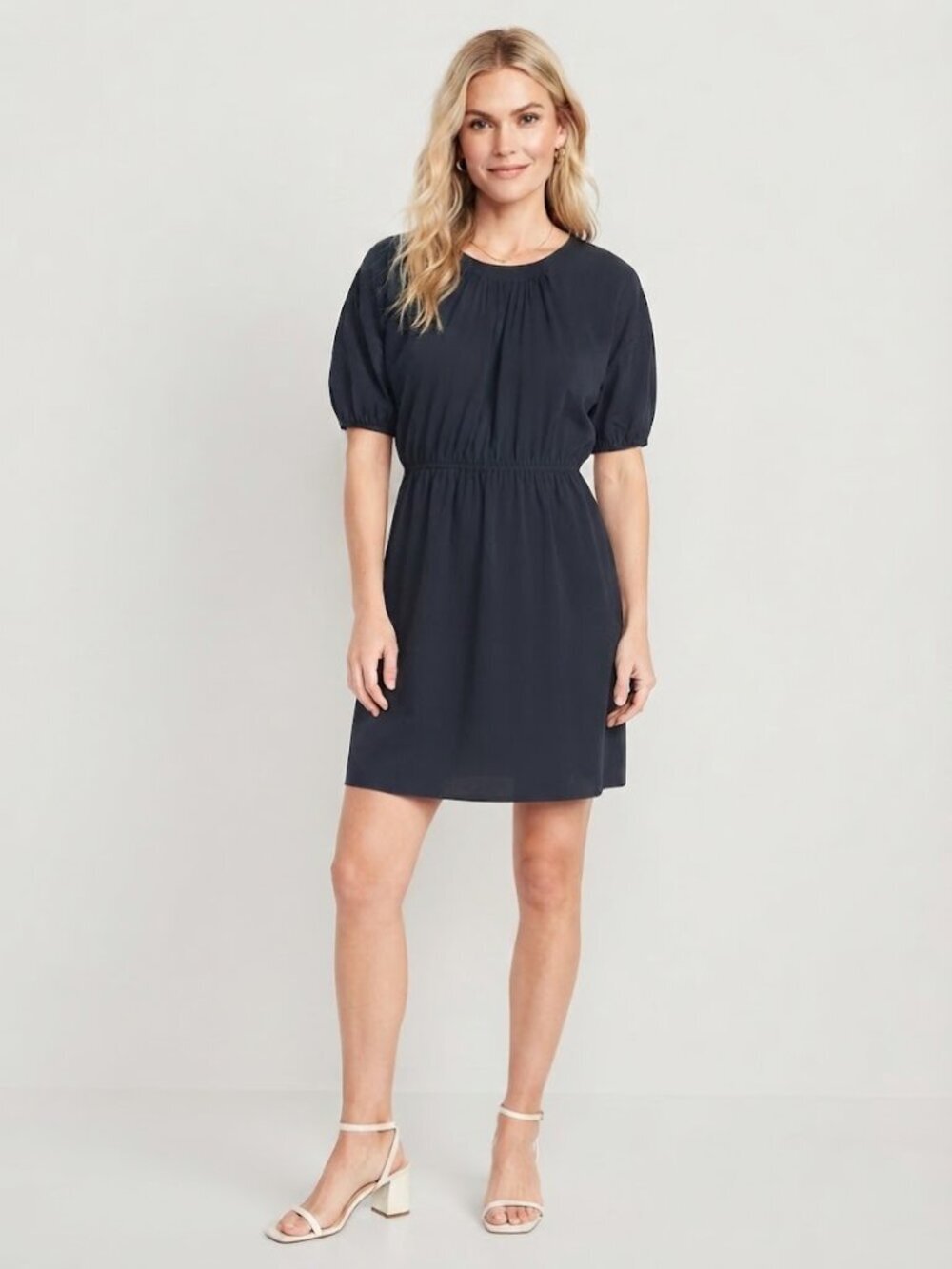 Madewell Cutout Back Lightweight Relaxed Fit Mini Dress Navy Size XXS